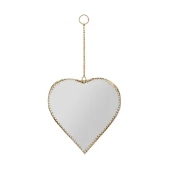 Miroir cœur en laiton et miroir 15x16cm - Cœur