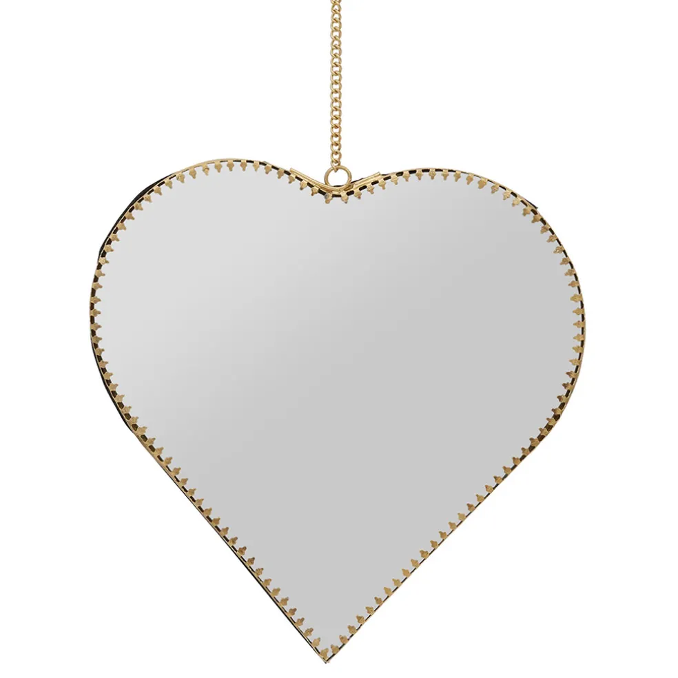 Miroir cœur en laiton 20x21cm - Cœur