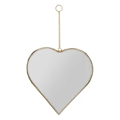 Miroir cœur en laiton 20x21cm - Cœur