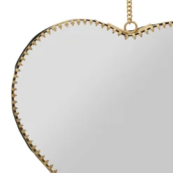 Miroir cœur en laiton 20x21cm - Cœur