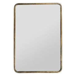 Miroir doré patiné en fer - Aziru