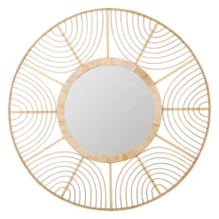 Miroir element naturel en bambou d80cm