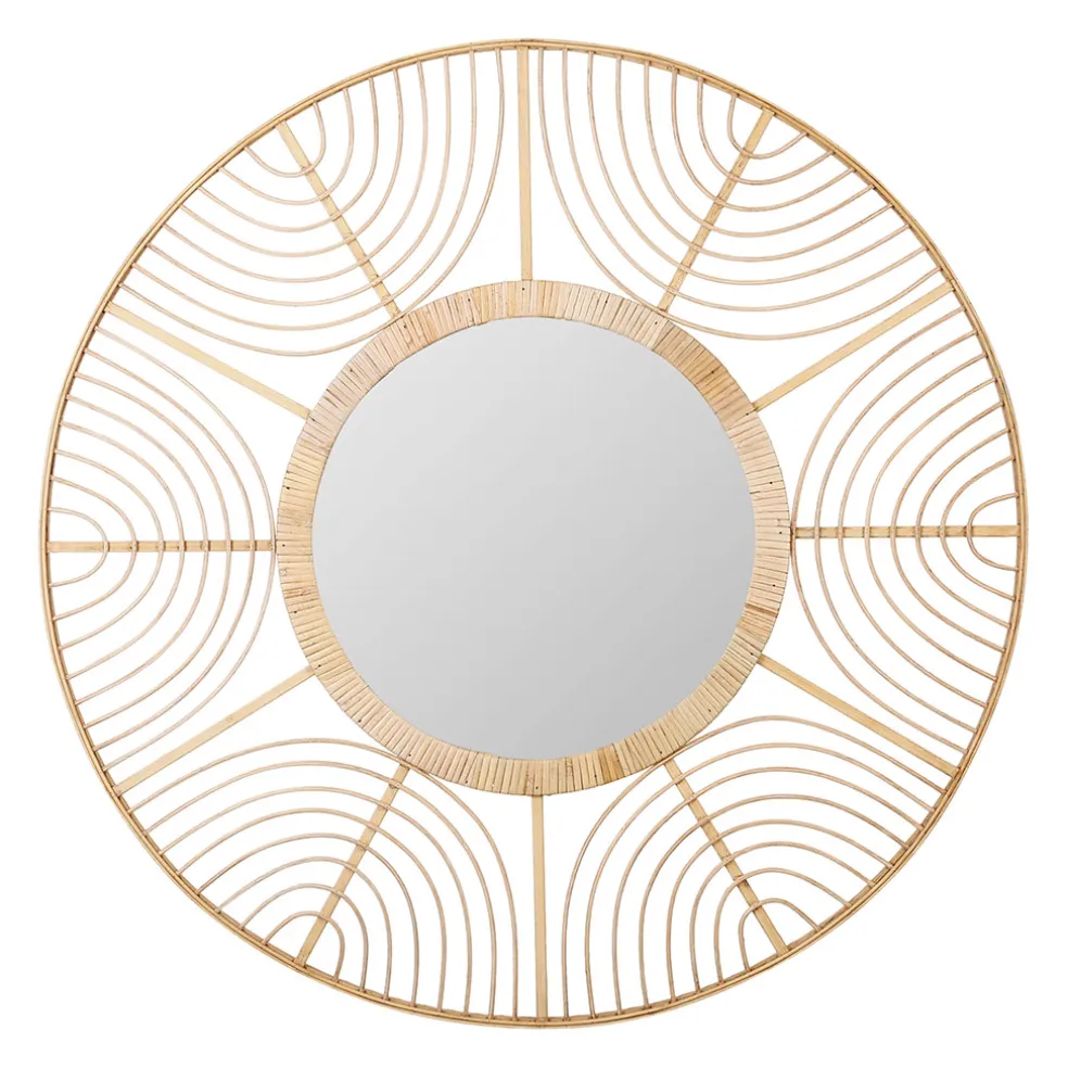 Miroir element naturel en bambou d80cm