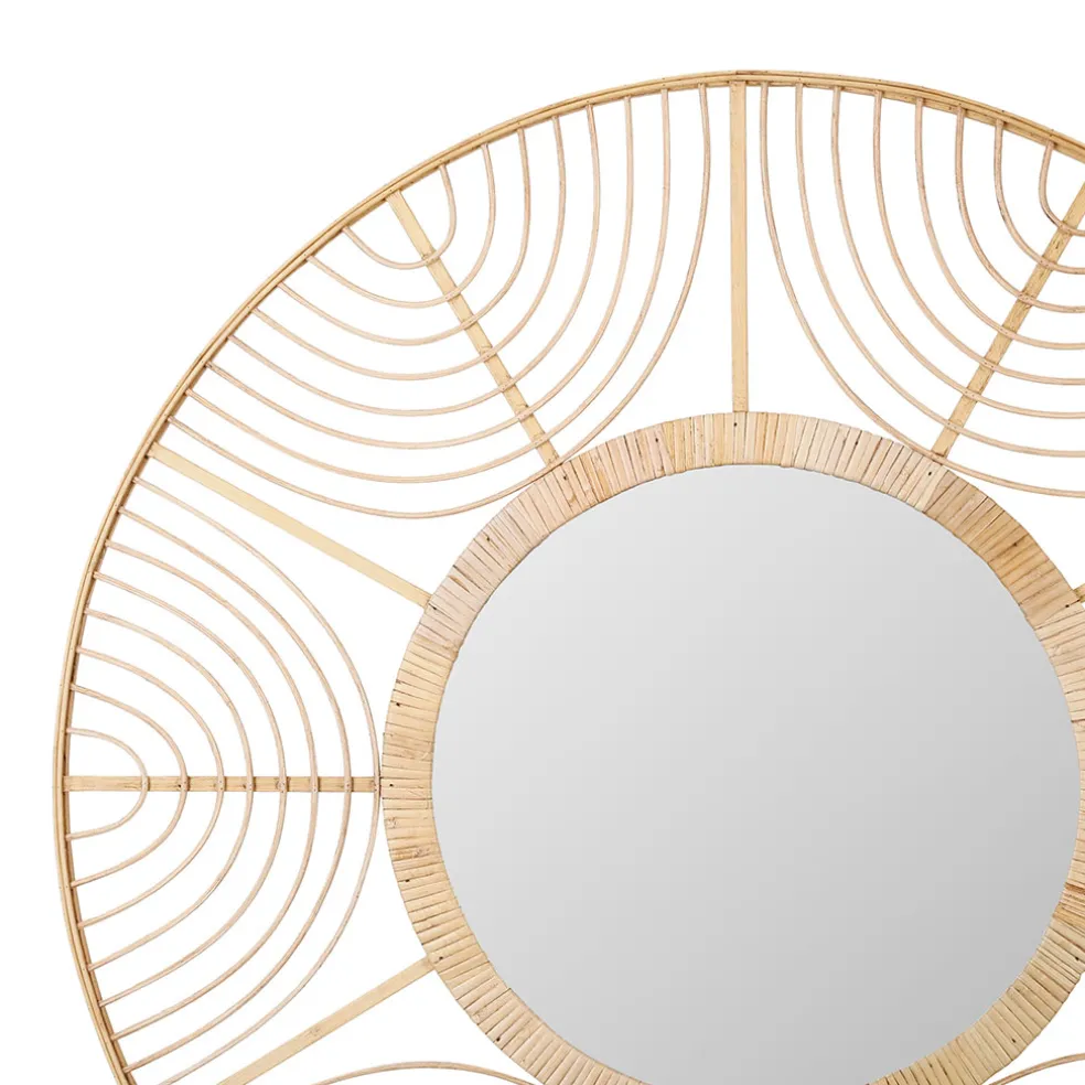 Miroir element naturel en bambou d80cm