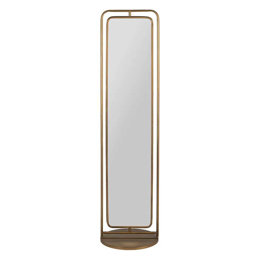 Miroir en fer et panneau de bois h169cm - Aziru