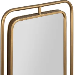 Miroir en fer et panneau de bois h169cm - Aziru