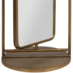 Miroir en fer et panneau de bois h169cm - Aziru