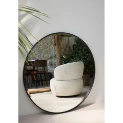 Miroir en fer noir d110cm - Arlequin