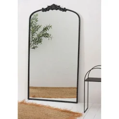 Miroir en fer noir h169cm - Dorhan