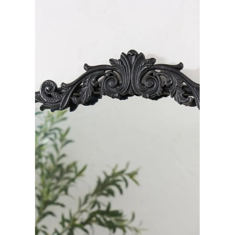 Miroir en fer noir h169cm - Dorhan