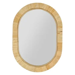 Miroir en rotin et mdf naturel 40x55cm - Tulum