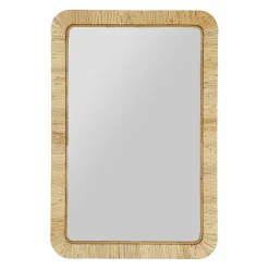 Miroir en rotin et mdf naturel 60x90cm - Tulum