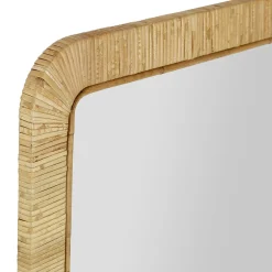 Miroir en rotin et mdf naturel 60x90cm - Tulum