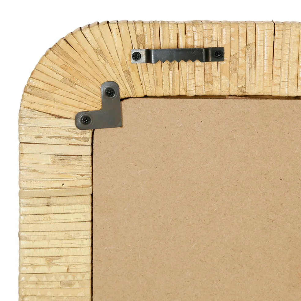 Miroir en rotin et mdf naturel 60x90cm - Tulum