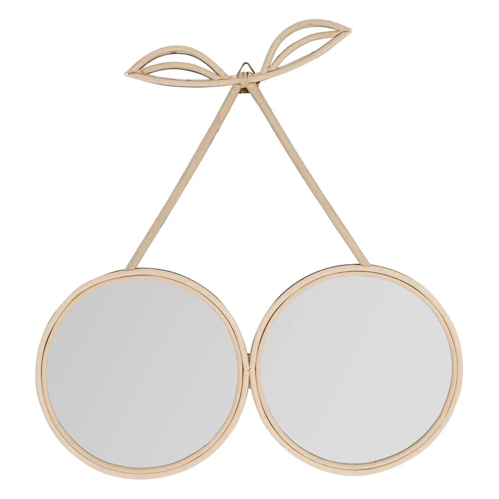 Miroir en rotin naturel - Cerise