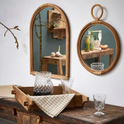 Miroir en rotin naturel 40xh53cm - Mirage