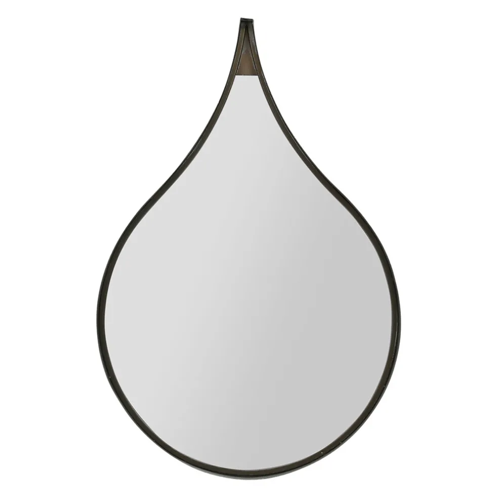 Miroir goutte en fer noir 42.5xh64cm - Kerian