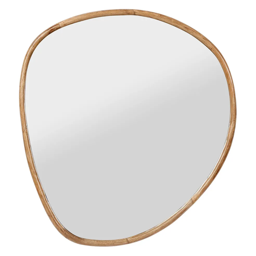 Miroir irrégulier en bois de manguier naturel 93x97cm -hervea