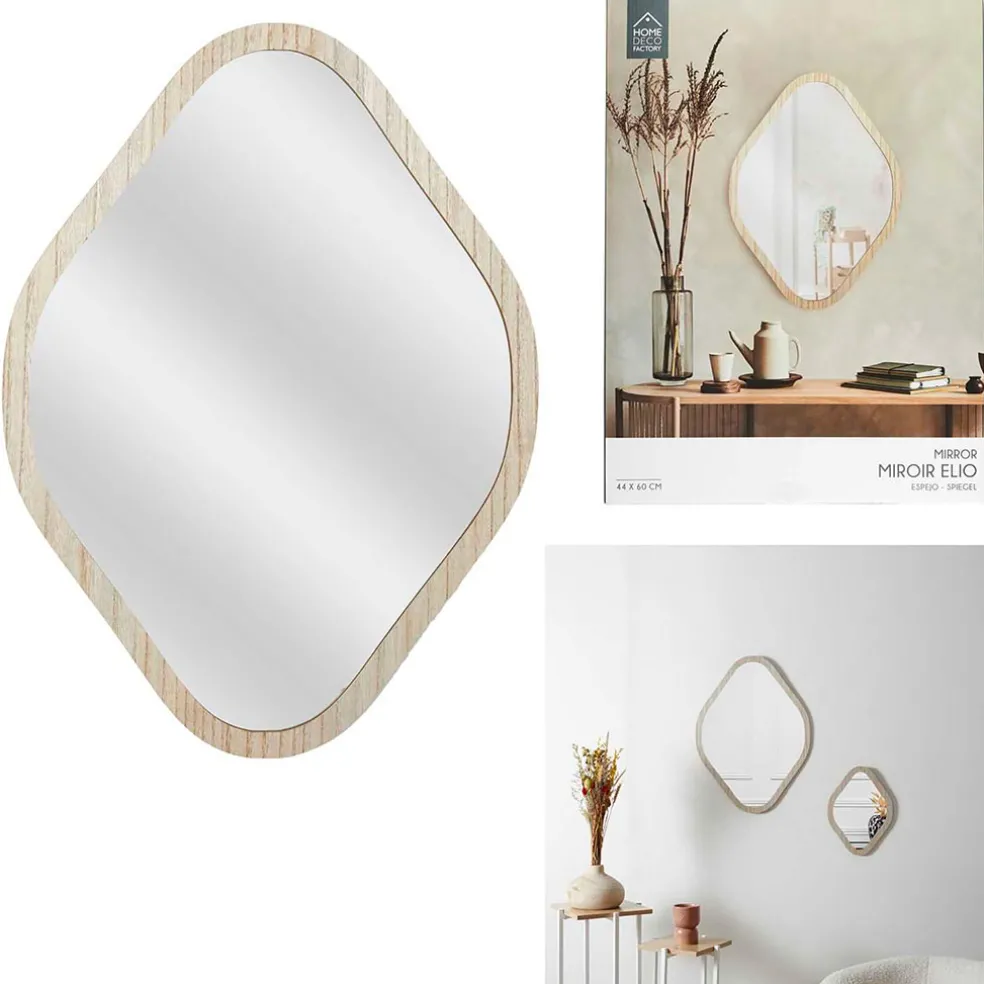 Miroir losange en bois clair 44x60cm - Elio