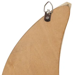 Miroir lune en rotin naturel 14x30cm