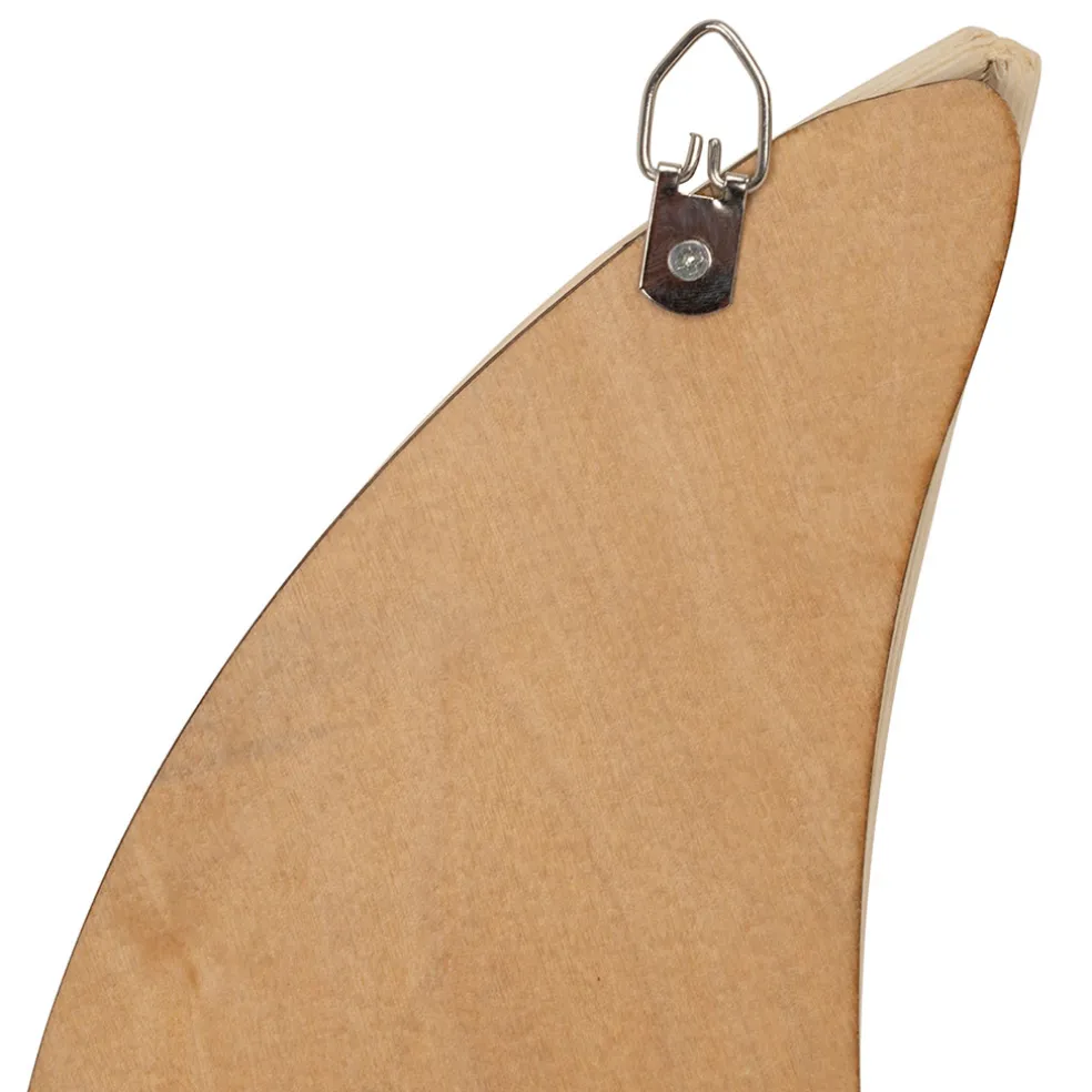 Miroir lune en rotin naturel 14x30cm