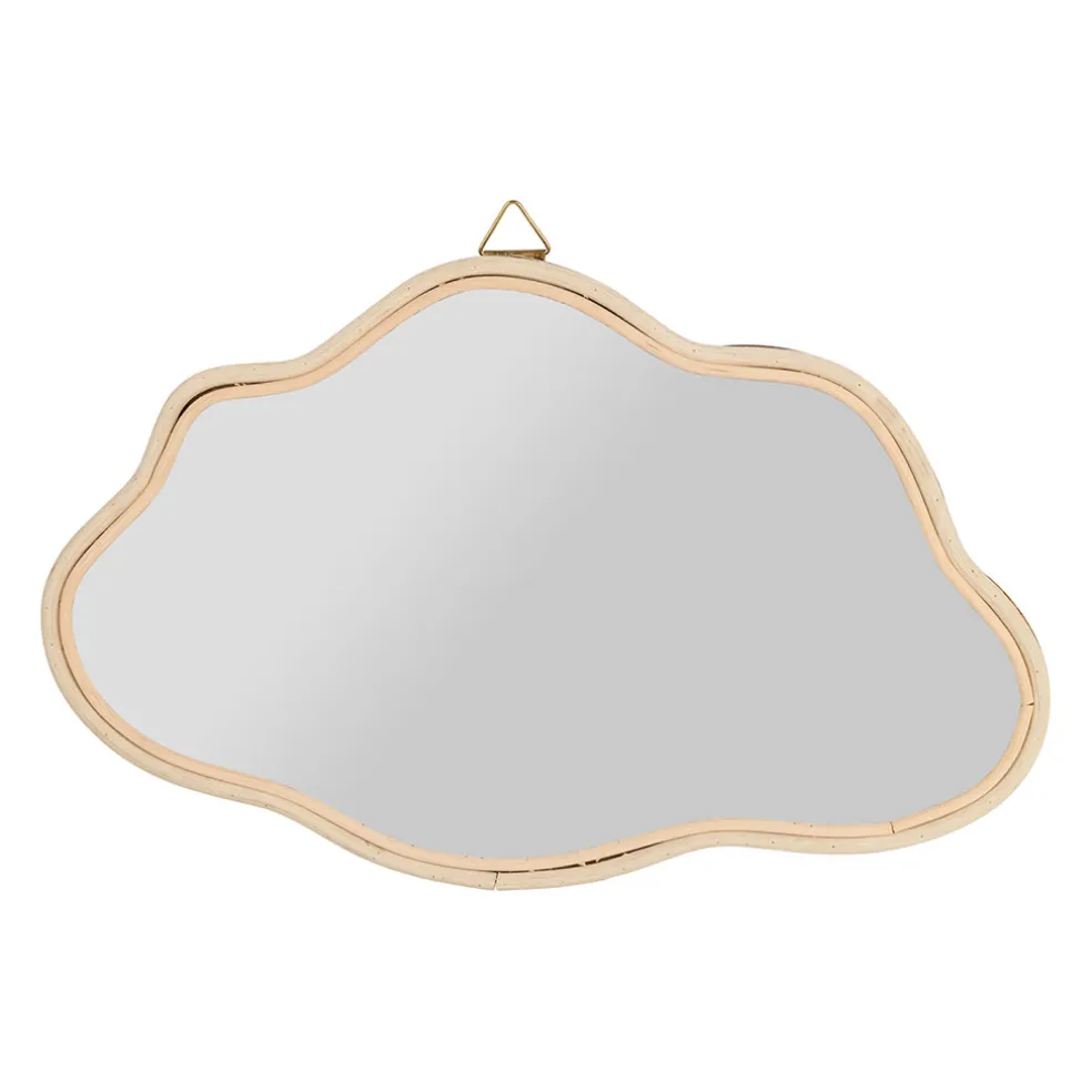 Miroir nuage en rotin naturel 40x25cm