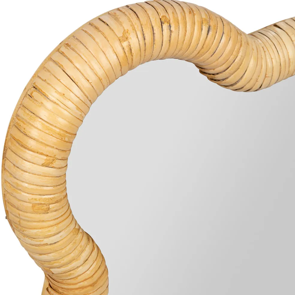 Miroir ourson en rotin et contreplaqué 40x42cm - Songes