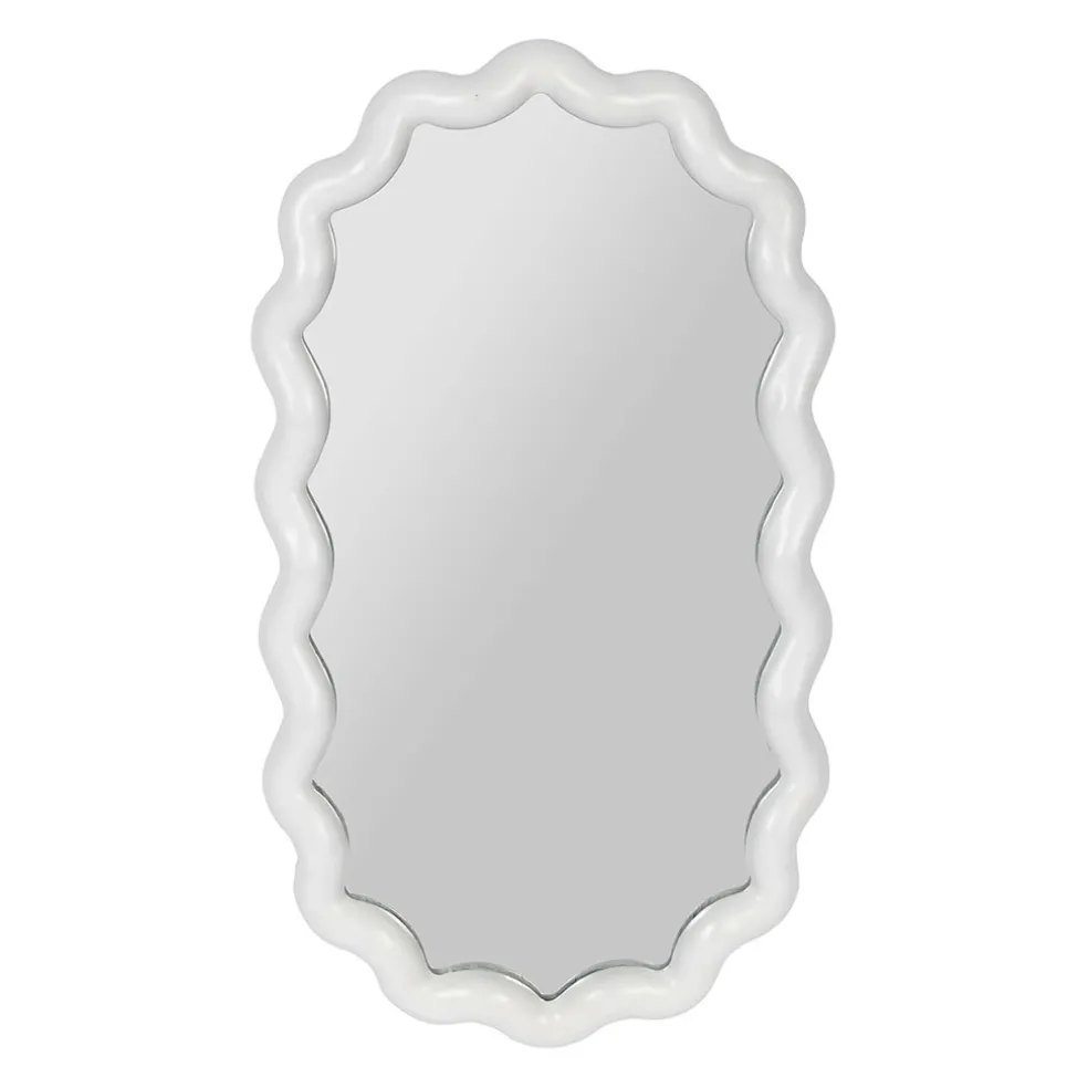 Miroir ovale blanc 27x49cm - Funky
