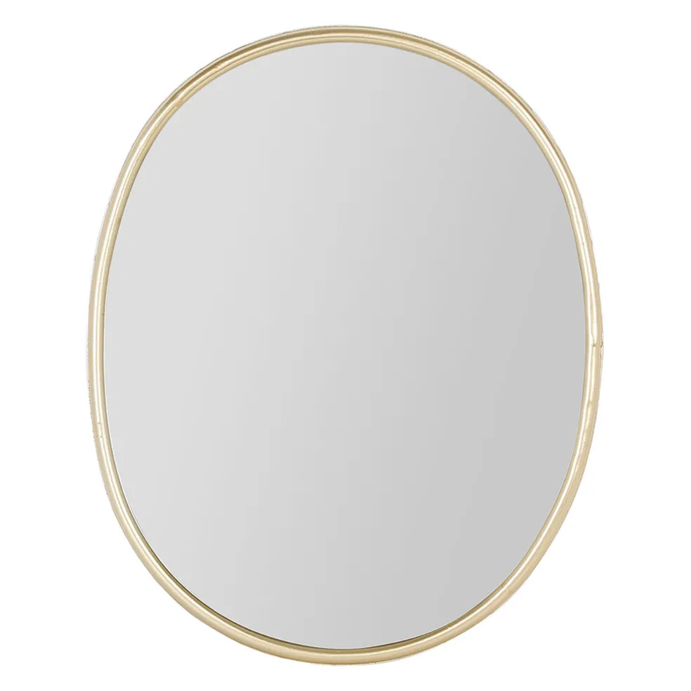 Miroir ovale en fer doré 50x42cm - Ilena