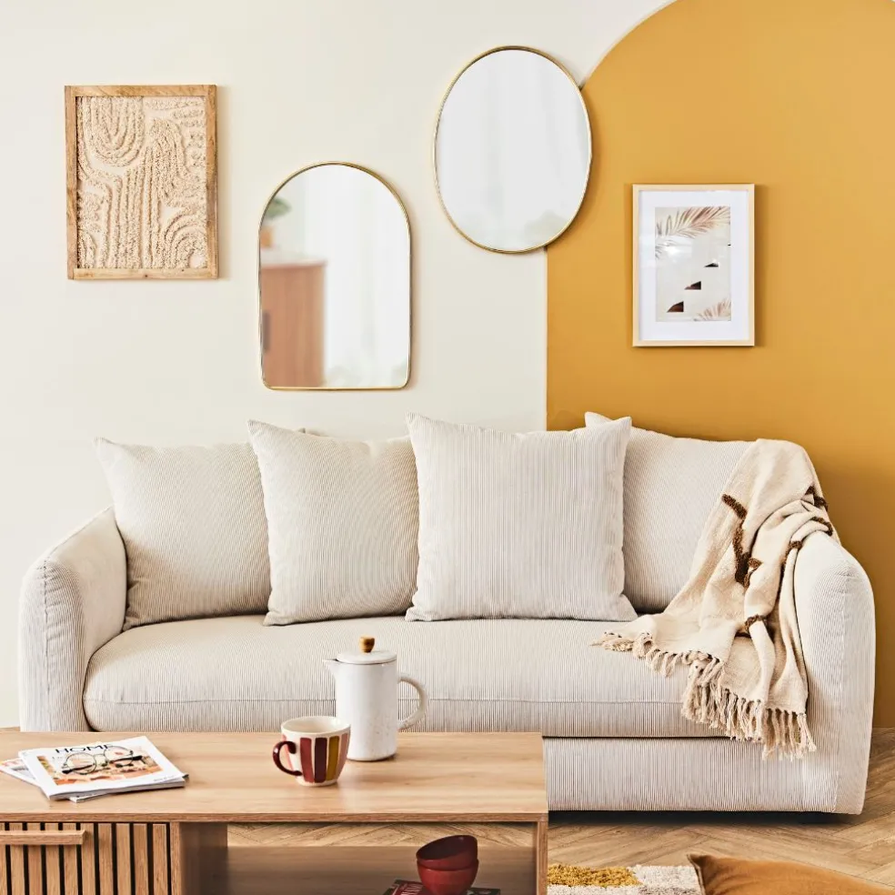 Miroir ovale en fer doré 50x42cm - Ilena