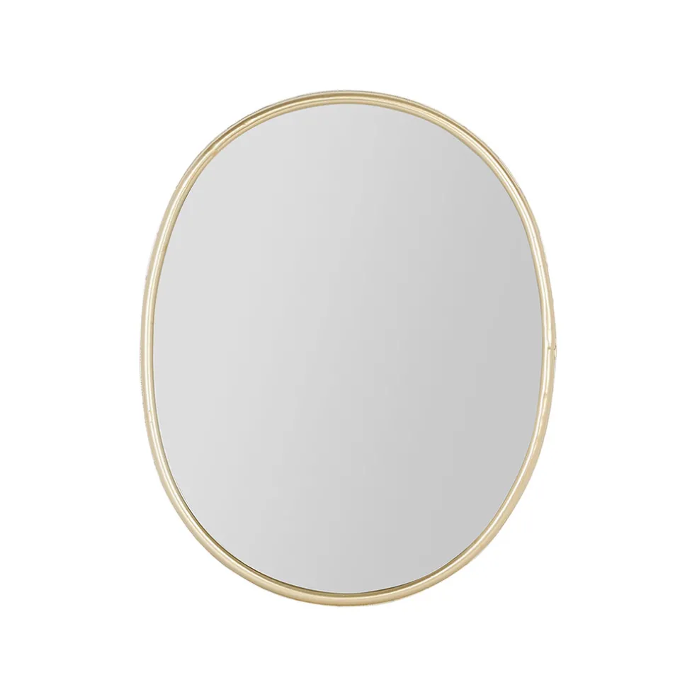 Miroir ovale en fer doré 40x35cm - Ilena