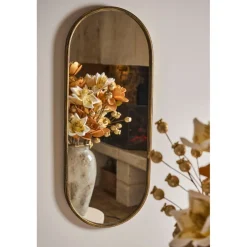 Miroir ovale en fer 35.5x89.5cm - Aziru