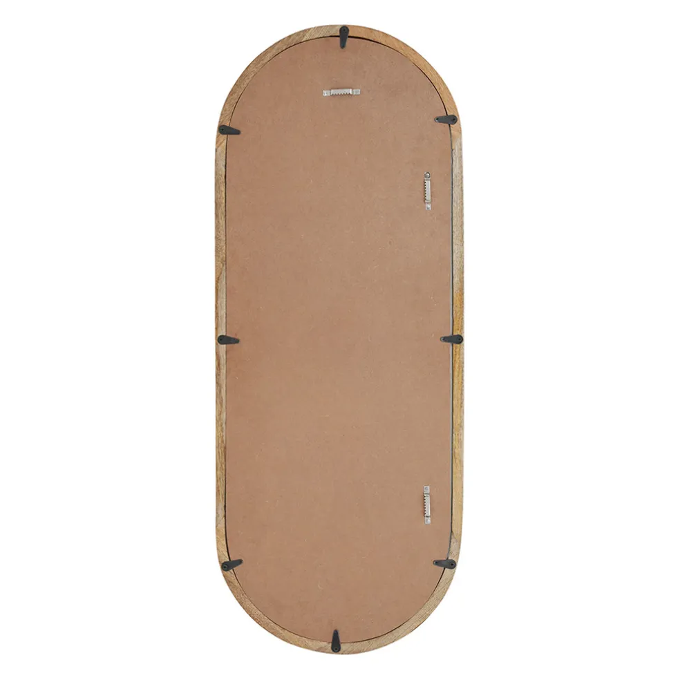 Miroir ovale en manguier naturel 39x100cm - Hervea