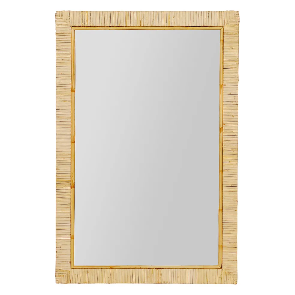 Miroir rectangle en rotin naturel 50.5x75.3cm