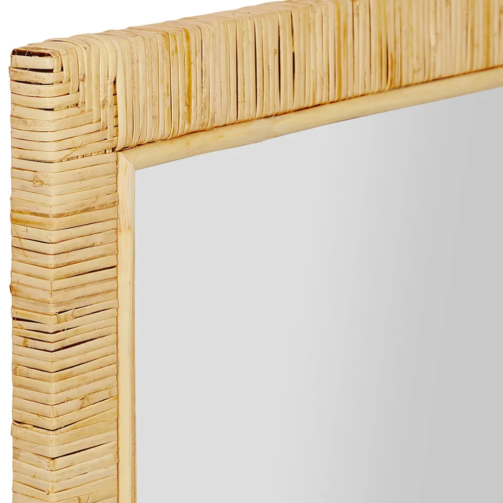 Miroir rectangle en rotin naturel 50.5x75.3cm