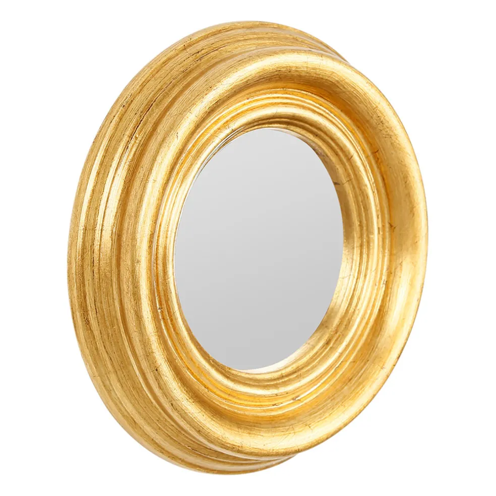 Miroir rond doré D26cm - Drachma
