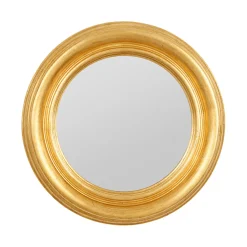 Miroir rond doré D35cm - Drachma
