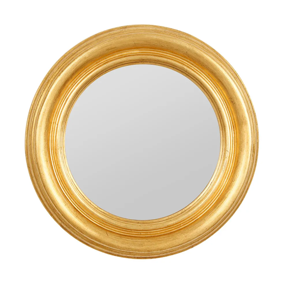 Miroir rond doré D35cm - Drachma