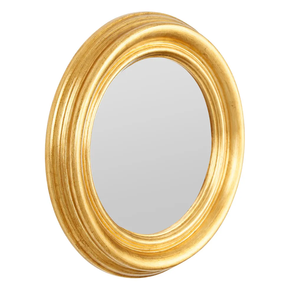 Miroir rond doré D35cm - Drachma