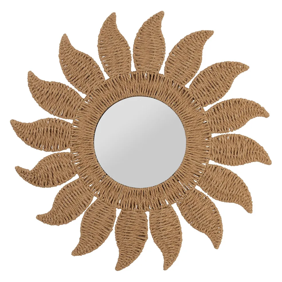 Miroir rond en corde naturel d60cm - Allegra