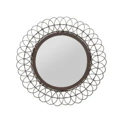 Miroir rond en fer noir D31cm - Lore
