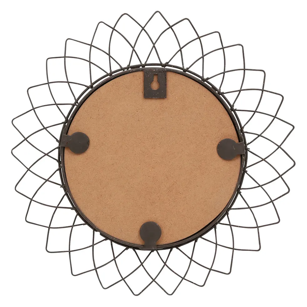 Miroir rond en fer noir D32cm - Lore