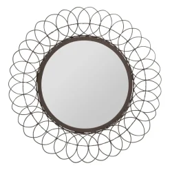 Miroir rond en fer noir D44cm - Lore