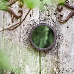 Miroir rond en fer noir D44cm - Lore
