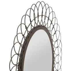 Miroir rond en fer noir D44cm - Lore