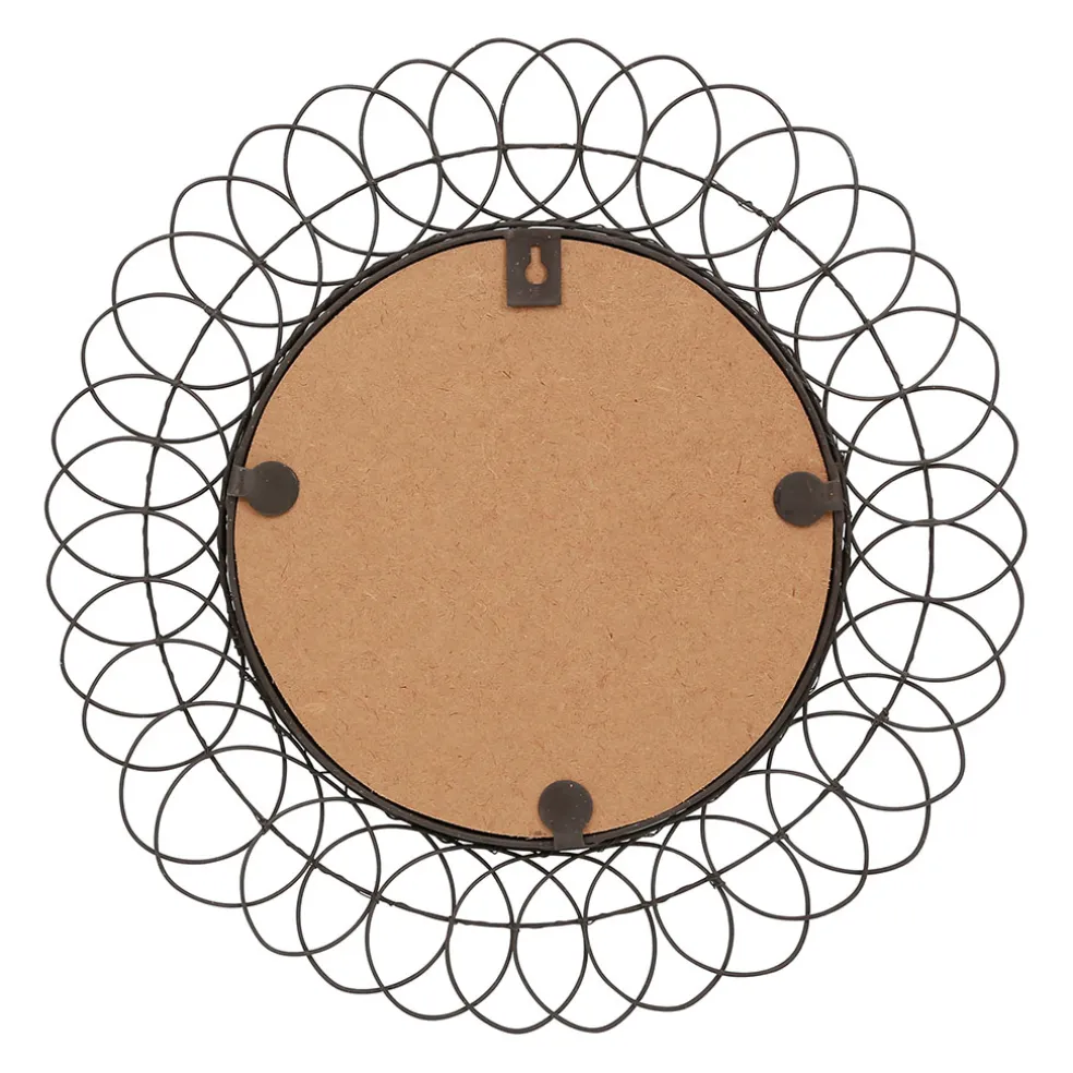 Miroir rond en fer noir D44cm - Lore