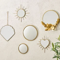 Miroir rond en laiton et miroir d25cm - Belisama