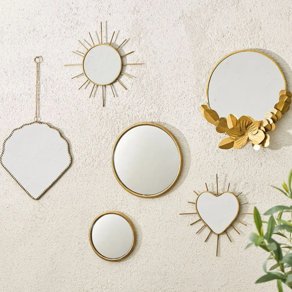 Miroir rond en laiton et miroir d25cm - Belisama