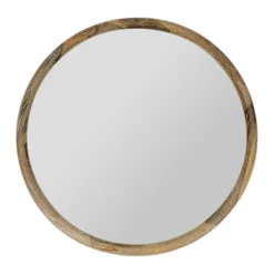 Miroir rond en manguier d80cm - Hervea