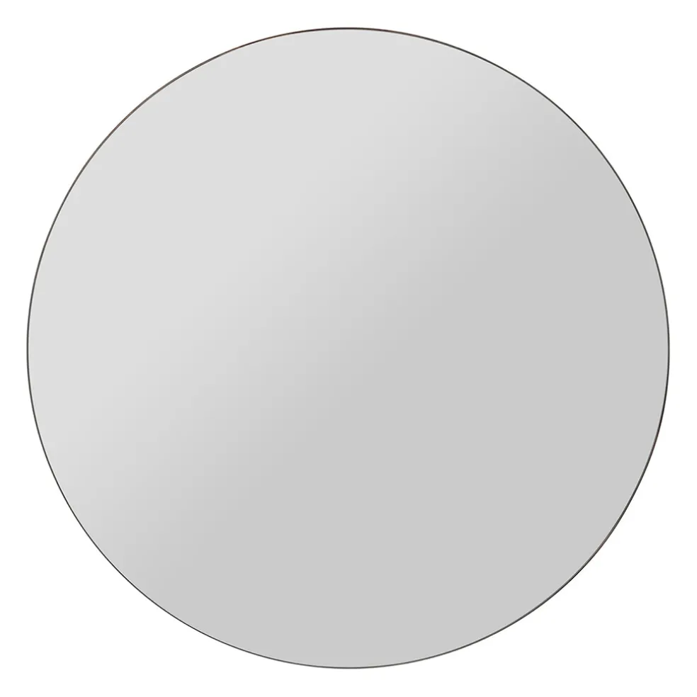 Miroir rond en pin foncé d80cm - Mikawa